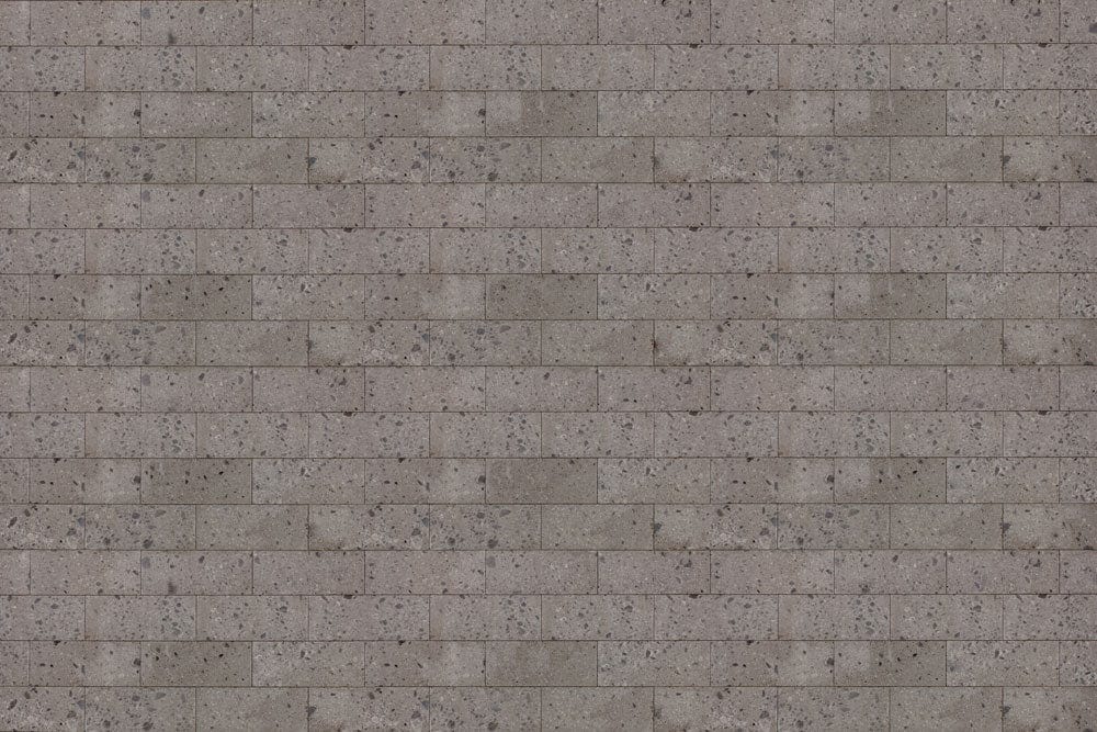 Papier peint mural unique avec motifs de points sur mur en briques grises rugueuses