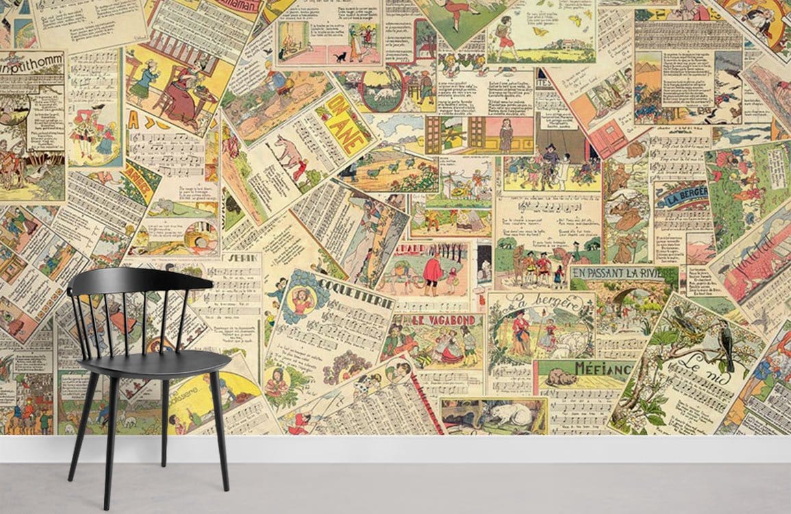 Papier peint mural avec partitions musicales - Le meilleur Papier peint panoramique Sur mesure
