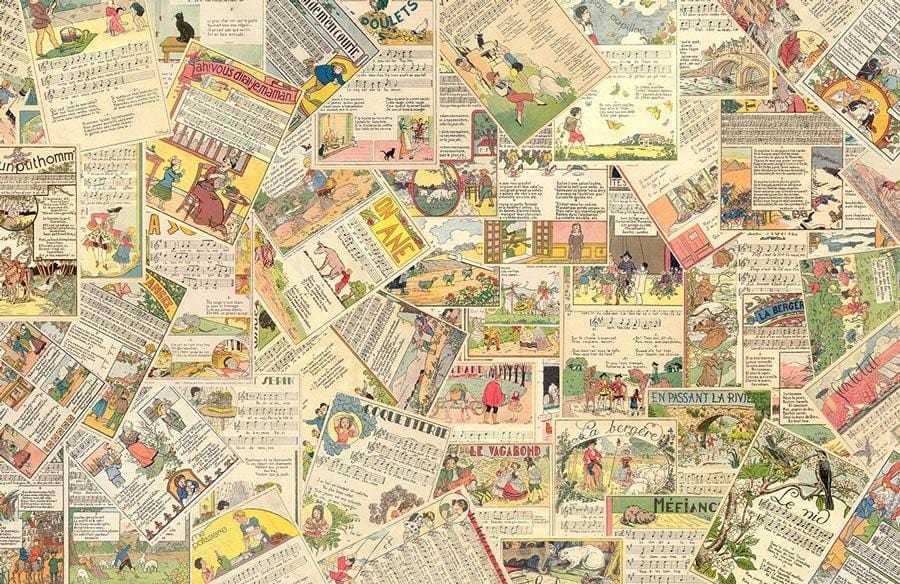 Papier peint mural avec partitions musicales - Le meilleur Papier peint panoramique Sur mesure