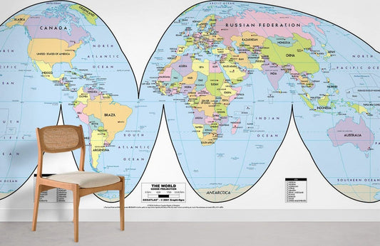 Papier peint mural avec projection de Goode - Le meilleur Papier peint panoramique Sur mesure