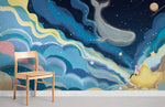 Papier peint mural baleine sous étoiles pour une pièce onirique - Vignette | Mr Papier Peint