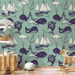 Papier Peint Mural Baleine & Navigation - Vignette | Mr Papier Peint