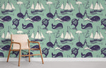 Papier Peint Mural Baleine & Navigation - Vignette | Mr Papier Peint