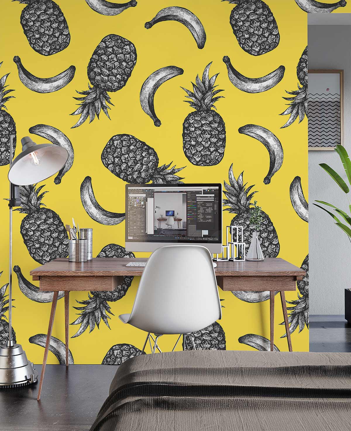 Papier Peint Mural Banane et Ananas - Le meilleur Papier peint panoramique Sur mesure