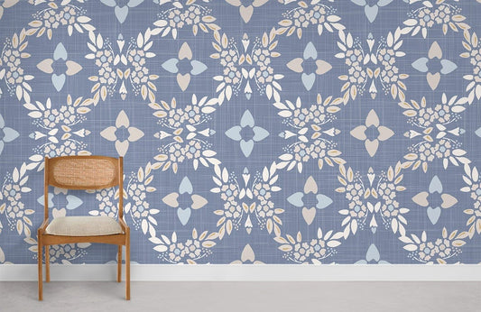 Papier peint mural Batik bleu - Le meilleur Papier peint panoramique Sur mesure