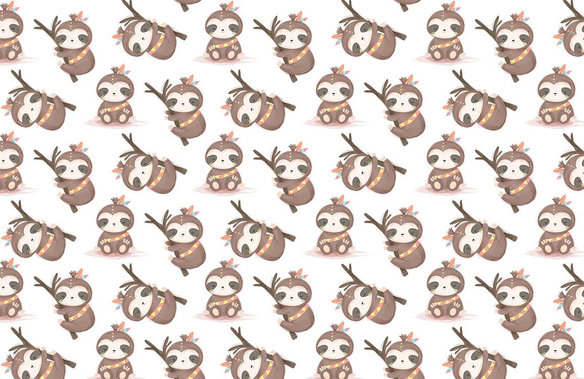 Seamless motif de paresseux mignons pour papier peint mural bébé et mural bébé paresseux