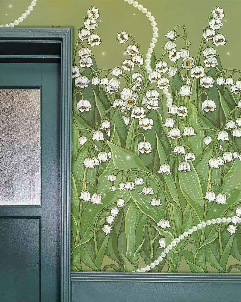 Wallpaper mural Bellorchid avec lys de la vallée et perles, idéal pour votre intérieur