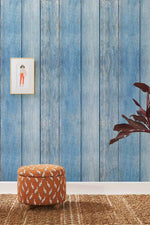 Papier peint mural bleu délavé avec motif bois - Vignette | Mr Papier Peint