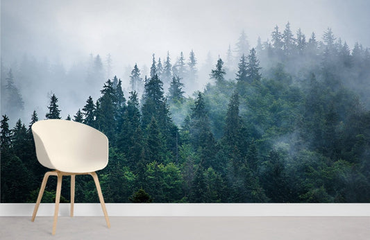 Papier Peint Mural Brume de Forêt - Le meilleur Papier peint panoramique Sur mesure