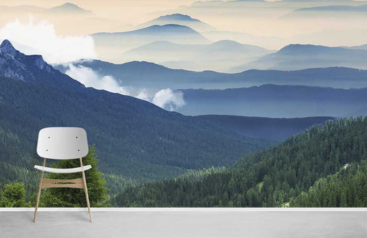 Papier peint mural Brume de Montagne - Le meilleur Papier peint panoramique Sur mesure