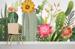 Papier peint mural Cactus et Fleurs - Vignette | Mr Papier Peint