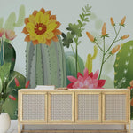 Papier peint mural Cactus et Fleurs - Vignette | Mr Papier Peint