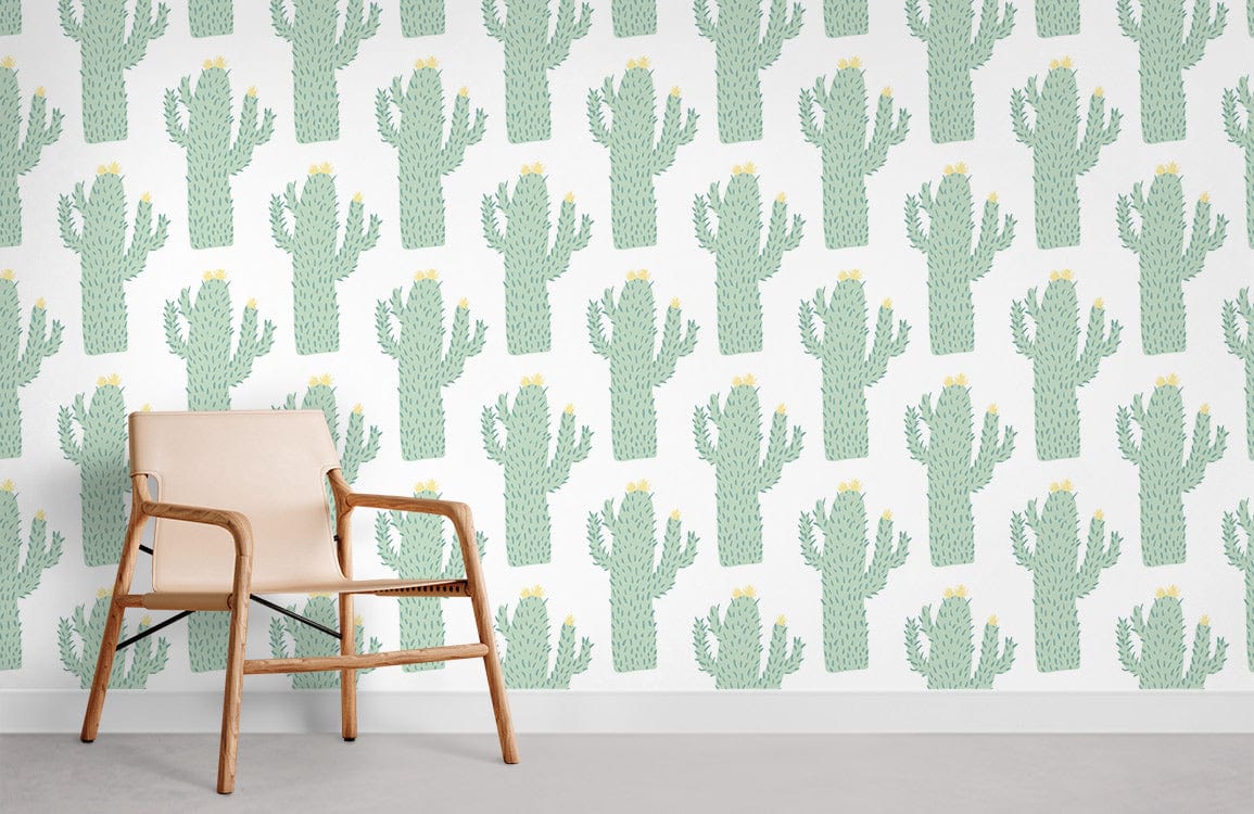 Papier Peint Mural Cactus Vert Enfantin - Le meilleur Papier peint panoramique Sur mesure