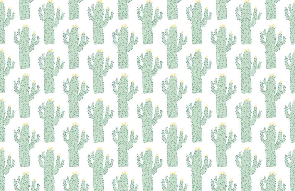 Papier Peint Mural Cactus Vert Enfantin - Le meilleur Papier peint panoramique Sur mesure