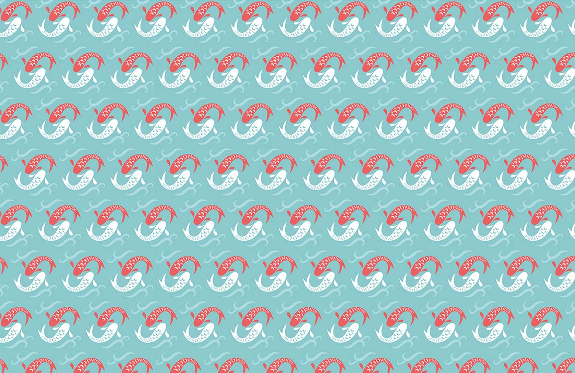 Papier Peint Mural Carp Play II - Le meilleur Papier peint panoramique Sur mesure