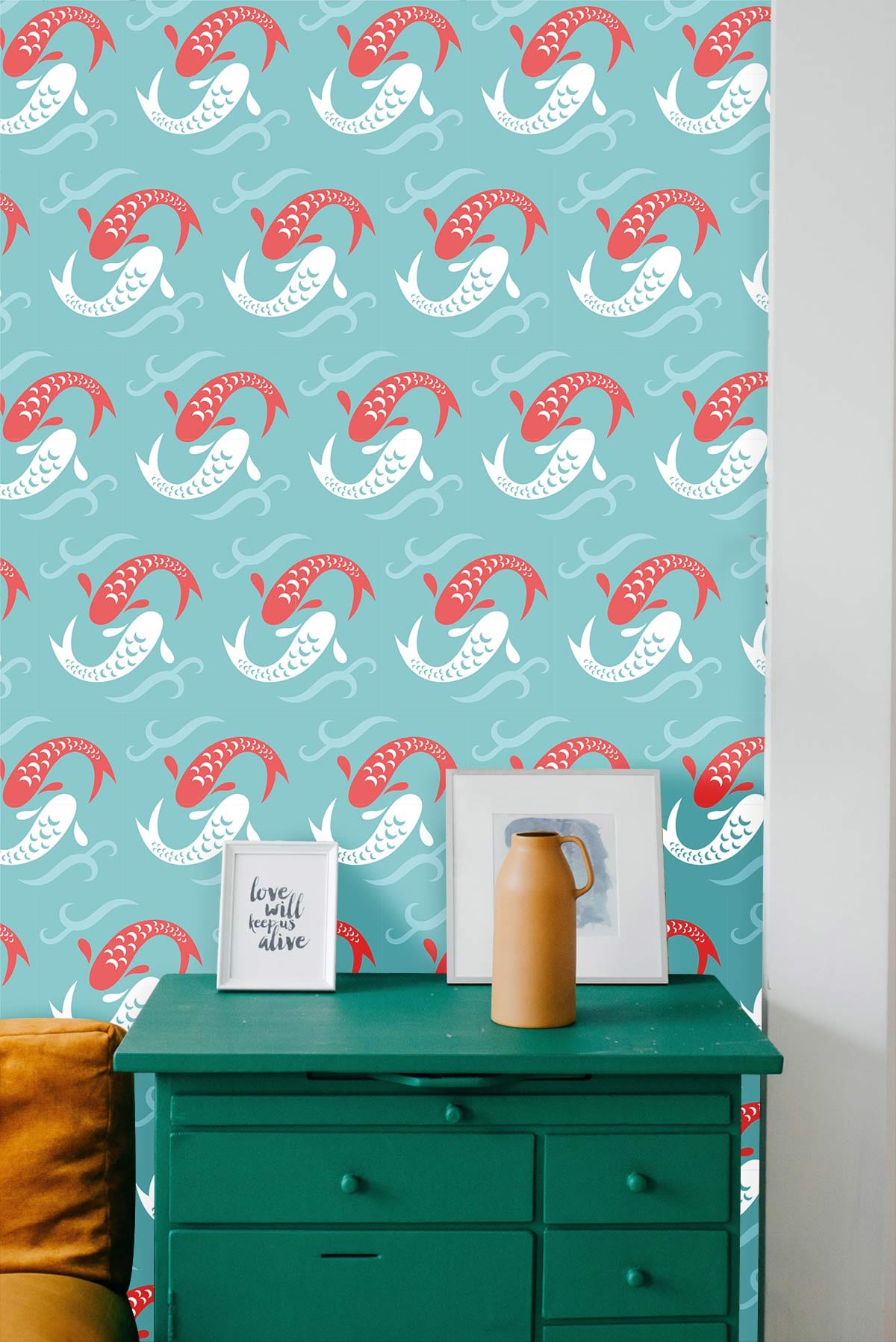 Papier Peint Mural Carp Play II - Le meilleur Papier peint panoramique Sur mesure