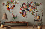 Papier peint mural carte du monde florale - Vignette | Mr Papier Peint