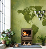 Papier peint mural Carte du Monde Verte - Vignette | Mr Papier Peint