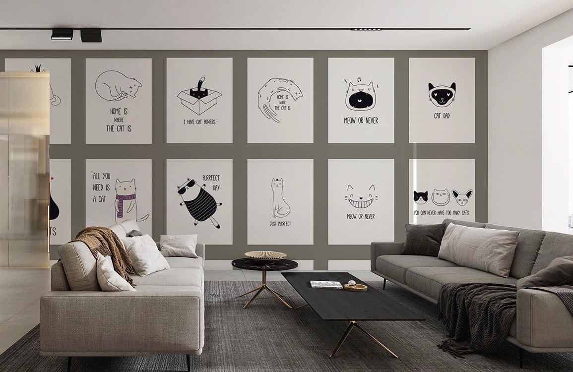 Papier peint mural Cartes Chats - Le meilleur Papier peint panoramique Sur mesure