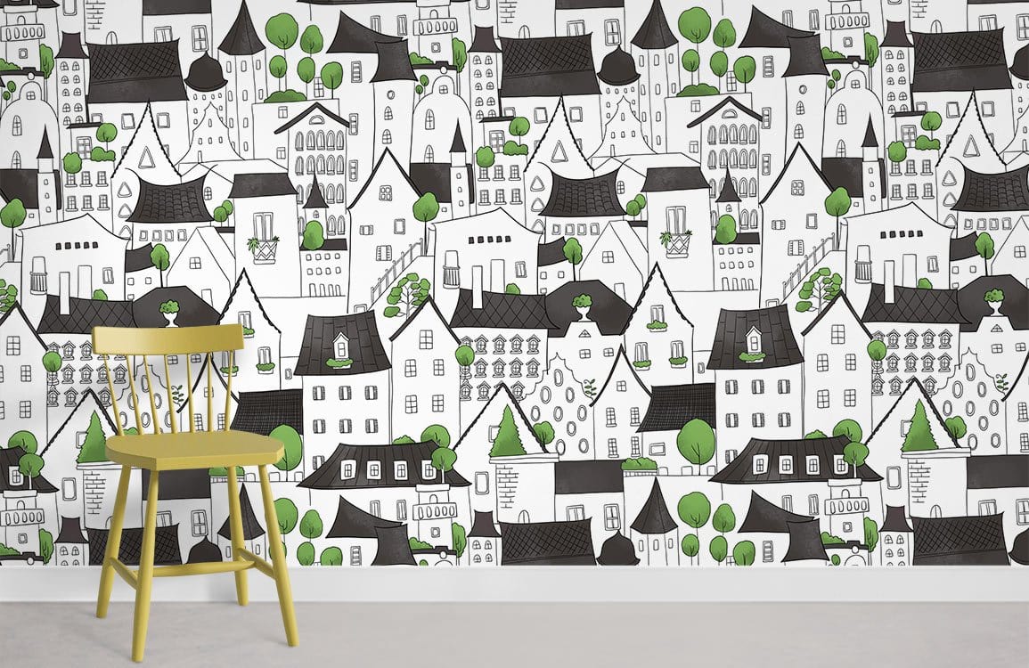 Papier peint mural Cartoon Houses II - Le meilleur Papier peint panoramique Sur mesure