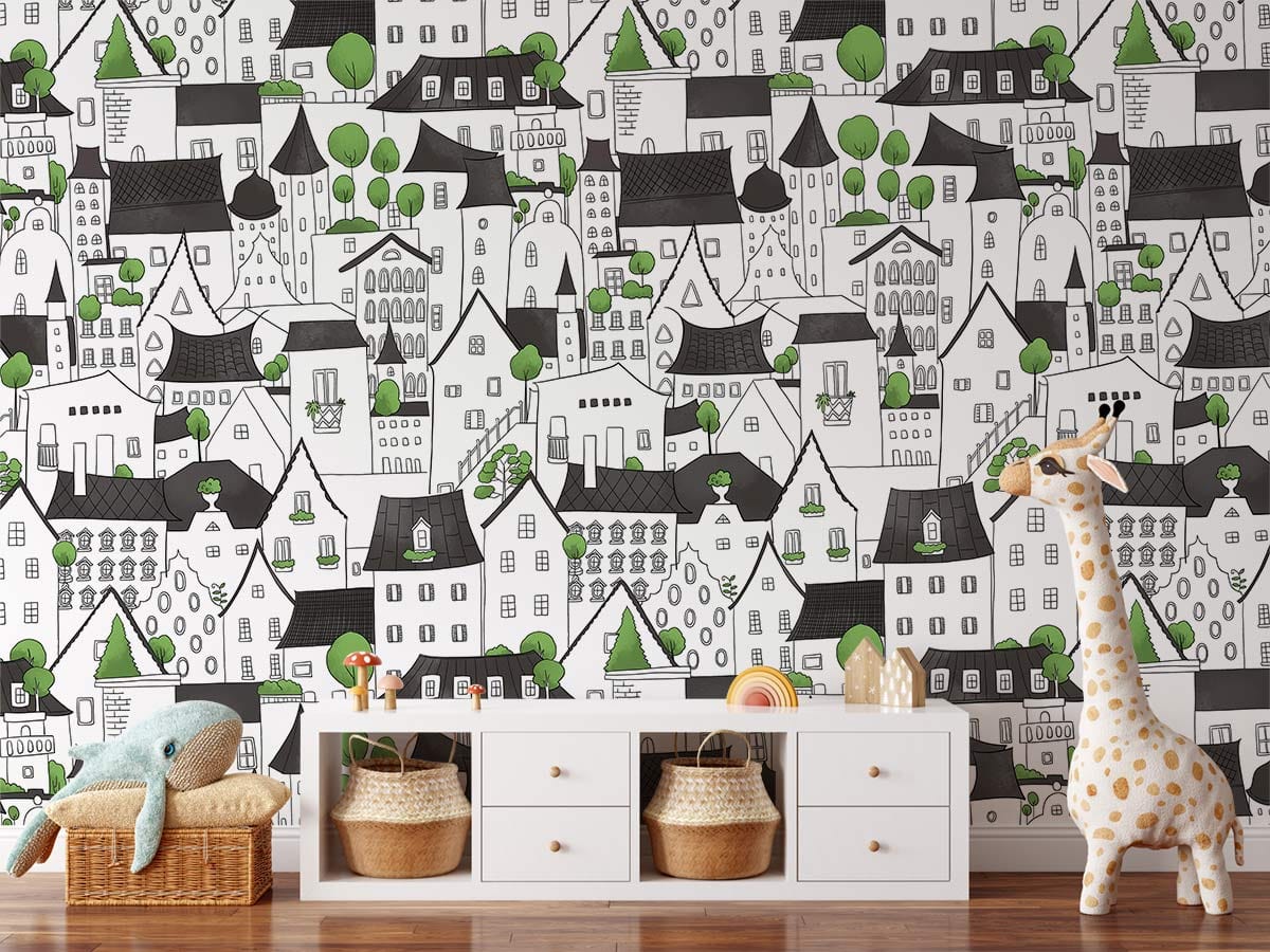 Papier peint mural Cartoon Houses II - Le meilleur Papier peint panoramique Sur mesure