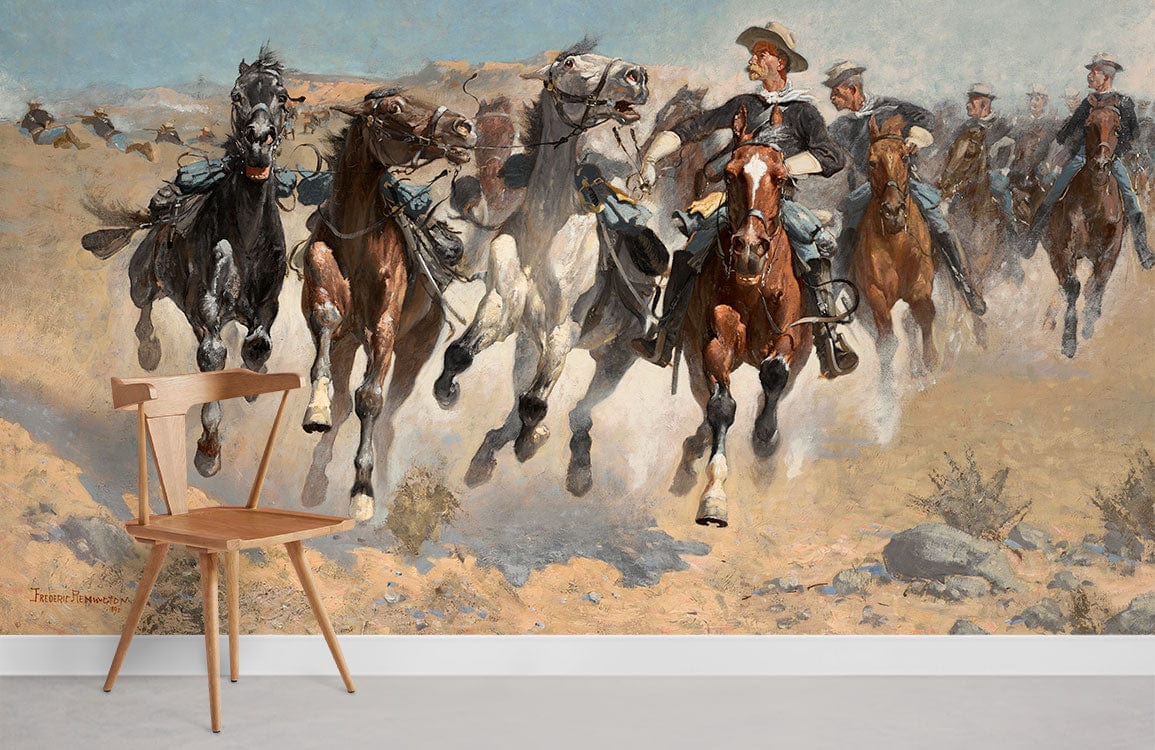 Chaise en bois robuste avec dossier à lattes et jambes effilées pour mural cavaliers