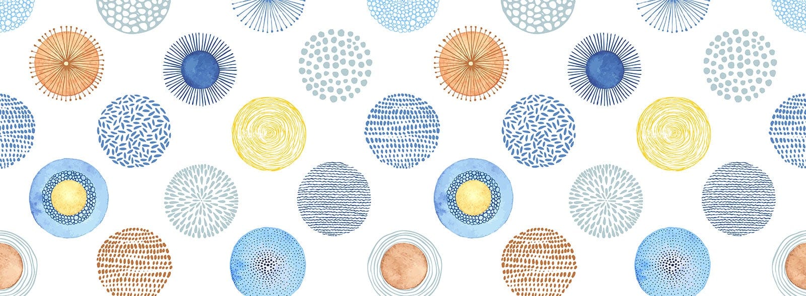 Papier peint mural Cercles Aquarelle - Le meilleur Papier peint panoramique Sur mesure
