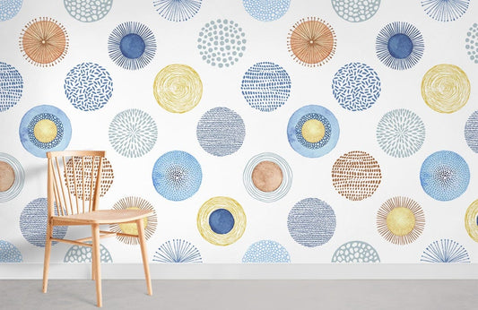 Papier peint mural Cercles Aquarelle - Le meilleur Papier peint panoramique Sur mesure