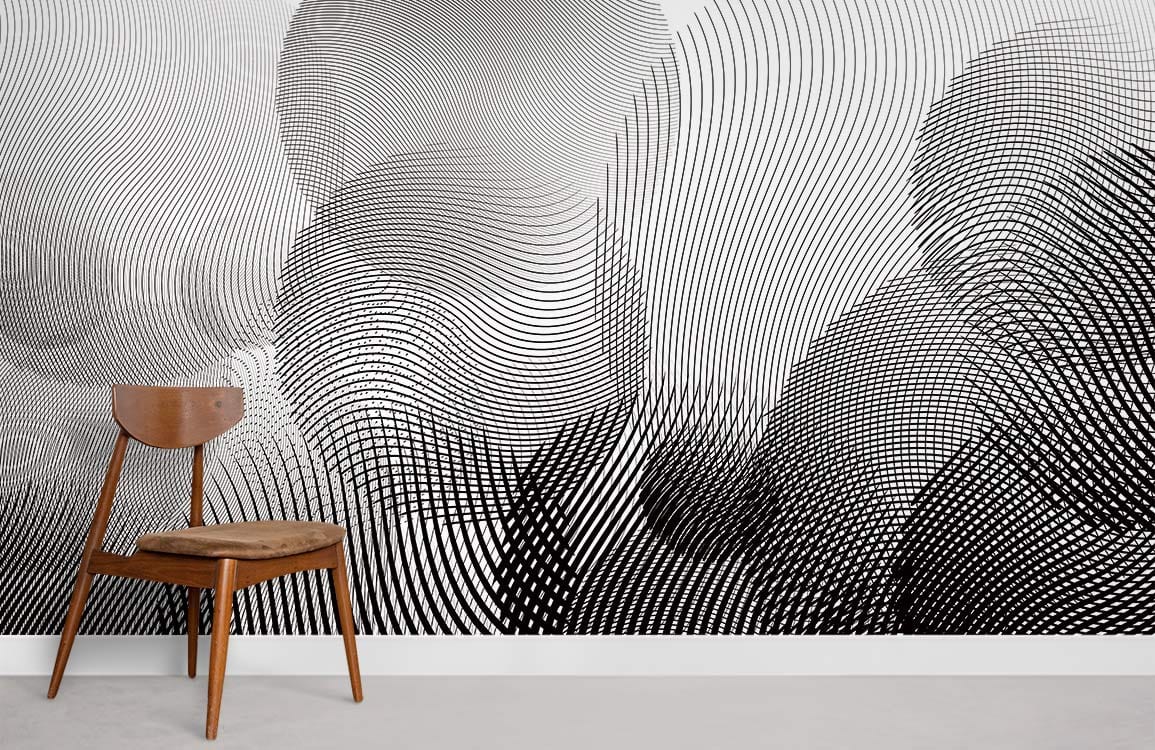 Papier peint mural Cercles Noirs Ombrés - Le meilleur Papier peint panoramique Sur mesure