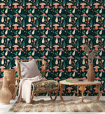 Forêt Enchantée Peint Mural Champignons Jasper Feuillage Mystique - Vignette | Mr Papier Peint