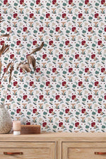 Papier peint mural champignons neutres et rouges - Vignette | Mr Papier Peint