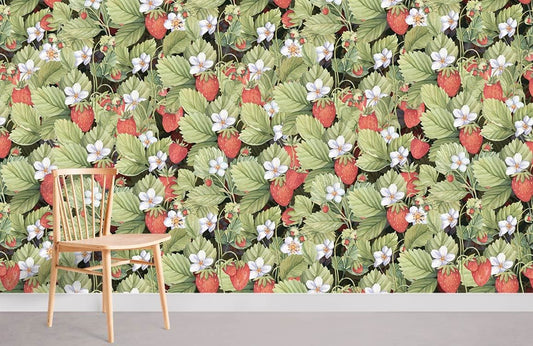 Papier peint mural Champs de fraises - Le meilleur Papier peint panoramique Sur mesure