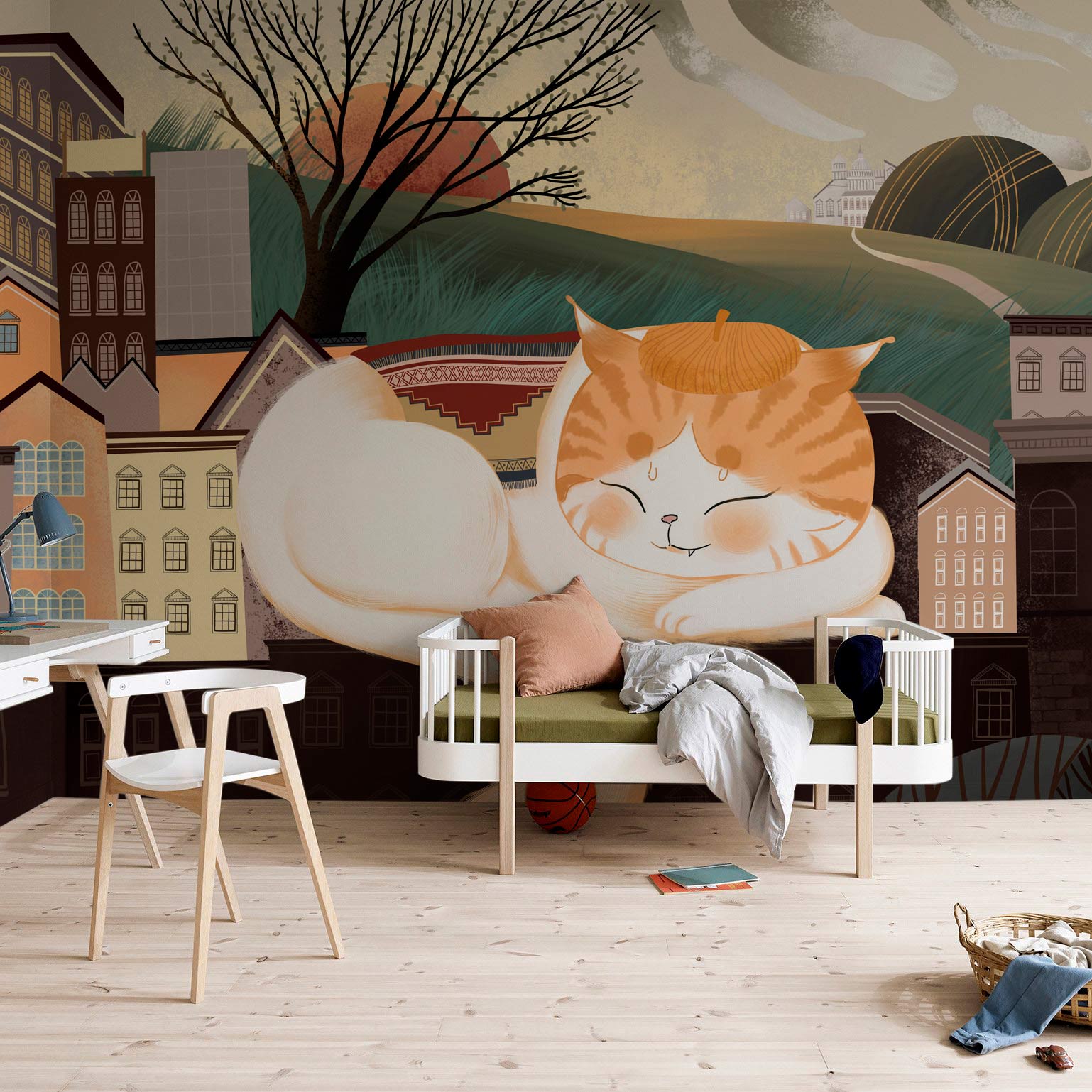 Papier peint mural Chat endormi - Le meilleur Papier peint panoramique Sur mesure