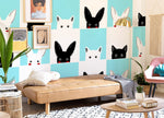 Papier peint mural chat noir et blanc - Vignette | Mr Papier Peint