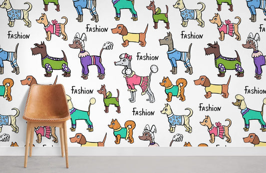 Papier peint mural Chiens à la mode - Le meilleur Papier peint panoramique Sur mesure