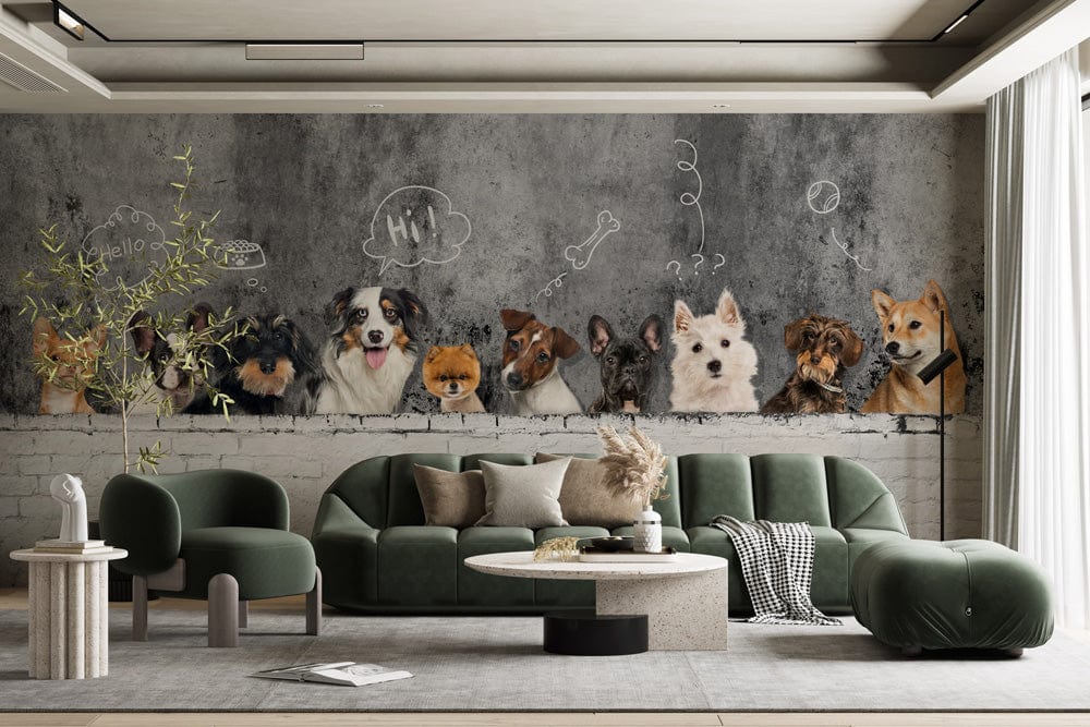 Papier peint mural Chiens en réflexion - Le meilleur Papier peint panoramique Sur mesure