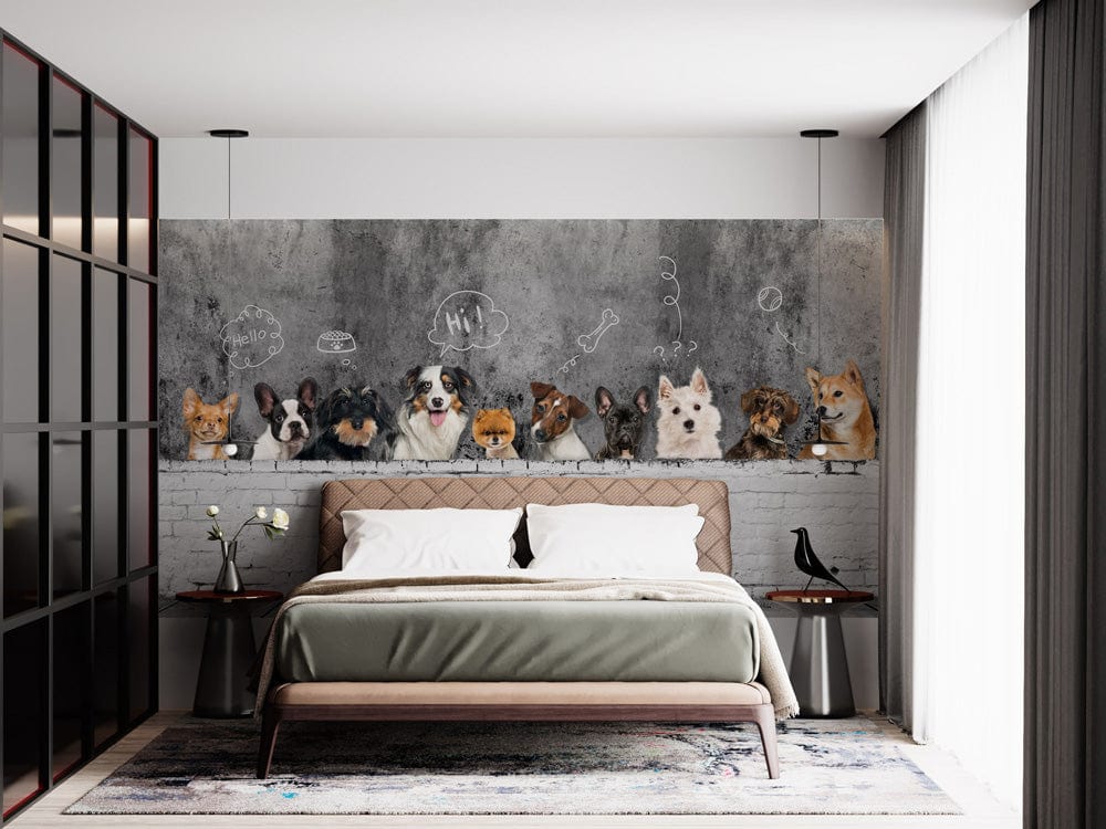 Papier peint mural Chiens en réflexion - Le meilleur Papier peint panoramique Sur mesure