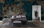 Élégance Mystérieuse avec Papier Peint Mural Chrysanthème Foncé - Vignette | Mr Papier Peint