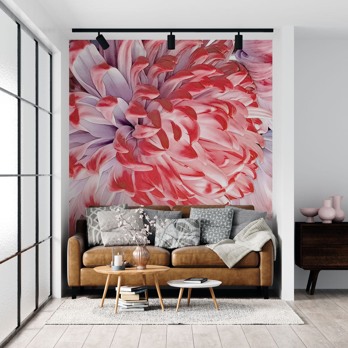 Papier peint mural Chrysanthème rose - Le meilleur Papier peint panoramique Sur mesure