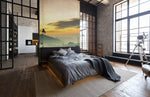 Peint mural ciel jaune au-dessus des montagnes pour chambre moderne - Vignette | Mr Papier Peint