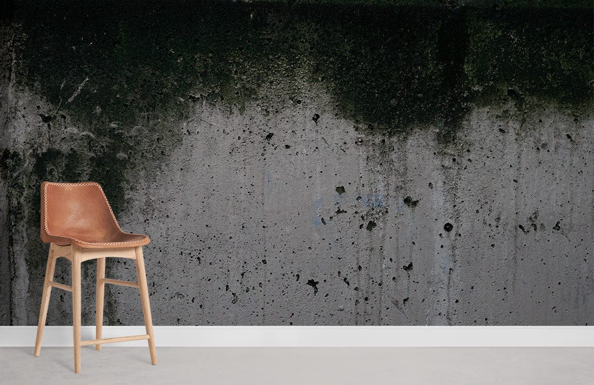 Tabouret de bar en cuir marron clair avec cadre en bois, idéal pour peinture murale ciment