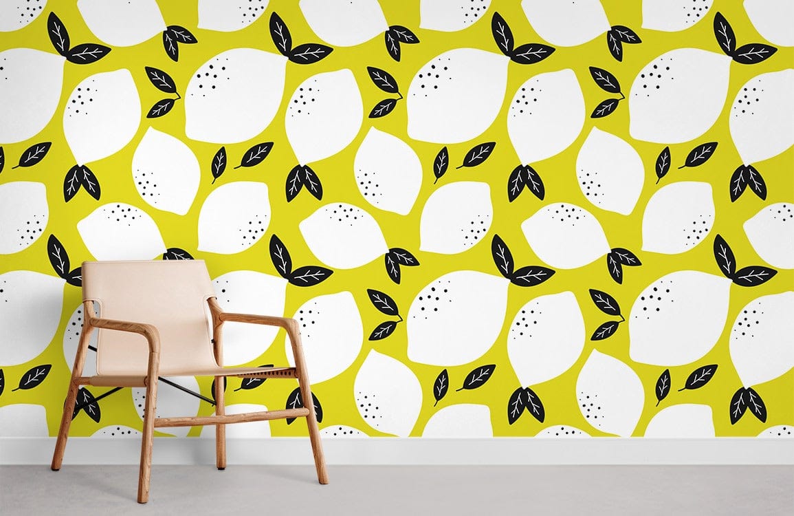 Papier peint mural Citron blanc - Le meilleur Papier peint panoramique Sur mesure