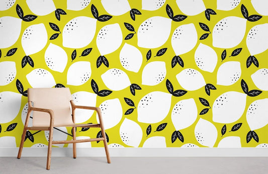 Papier peint mural Citron blanc - Le meilleur Papier peint panoramique Sur mesure