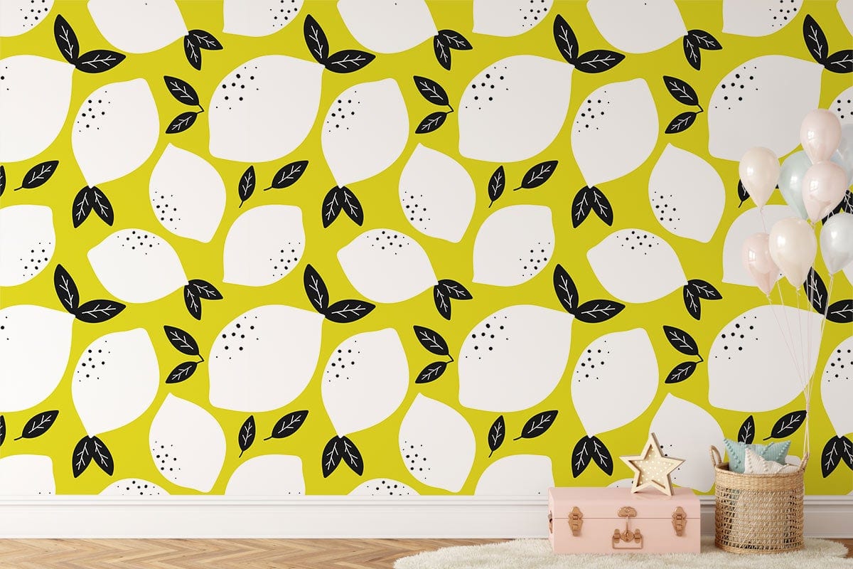 Papier peint mural Citron blanc - Le meilleur Papier peint panoramique Sur mesure