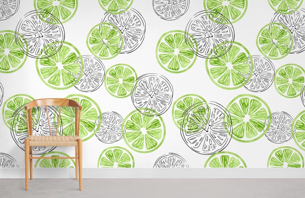 Papier peint mural citron vert - Le meilleur Papier peint panoramique Sur mesure