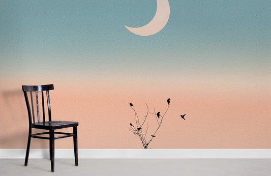 Papier Peint Mural Clair de Lune Ombré - Le meilleur Papier peint panoramique Sur mesure