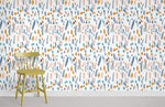 Papier peint mural Doodle éclat jaune et bois pour espace vibrant - Vignette | Mr Papier Peint