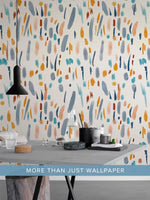 Papier peint mural Doodle éclat jaune et bois pour espace vibrant - Vignette | Mr Papier Peint