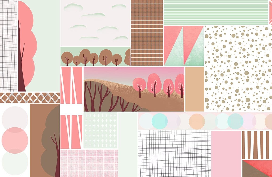 Papier peint mural Combinaison Géométrique II - Le meilleur Papier peint panoramique Sur mesure