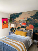 Papier peint mural coucher de soleil au village éclat doré - Vignette | Mr Papier Peint